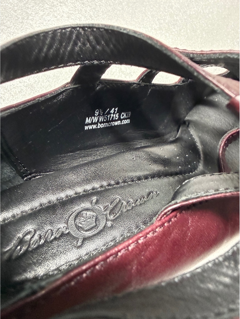 Crown by Børn Burgundy Leather Strappy Heels Pumps Size 9.5 / EU 41 - Picture 11 of 11